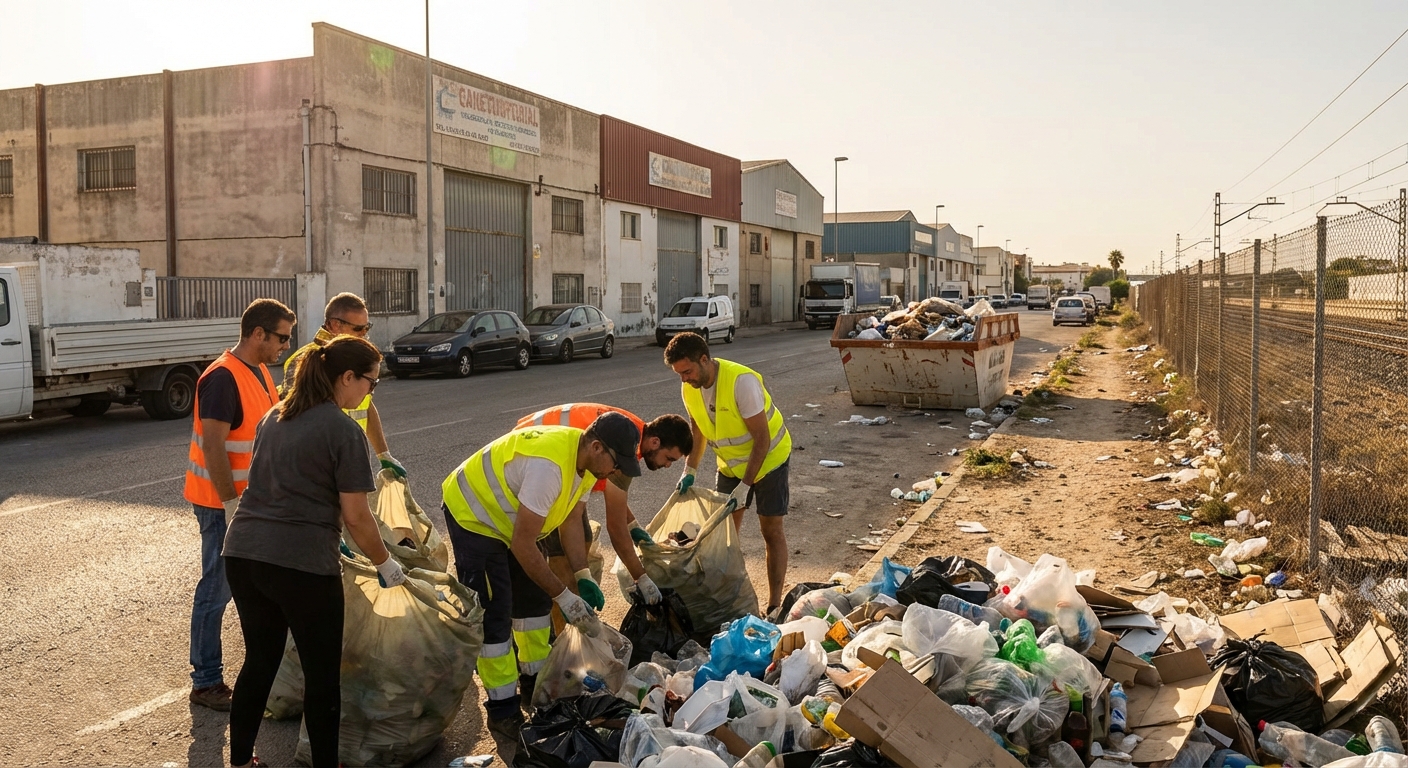 Recogidos más de 1.000 kilos de residuos en la limpieza del polígono San José
