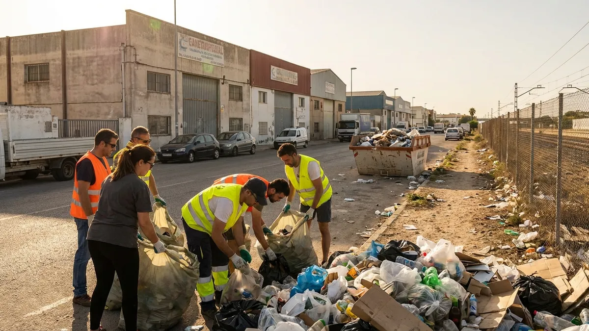 Recogidos más de 1.000 kilos de residuos en la limpieza del polígono San José